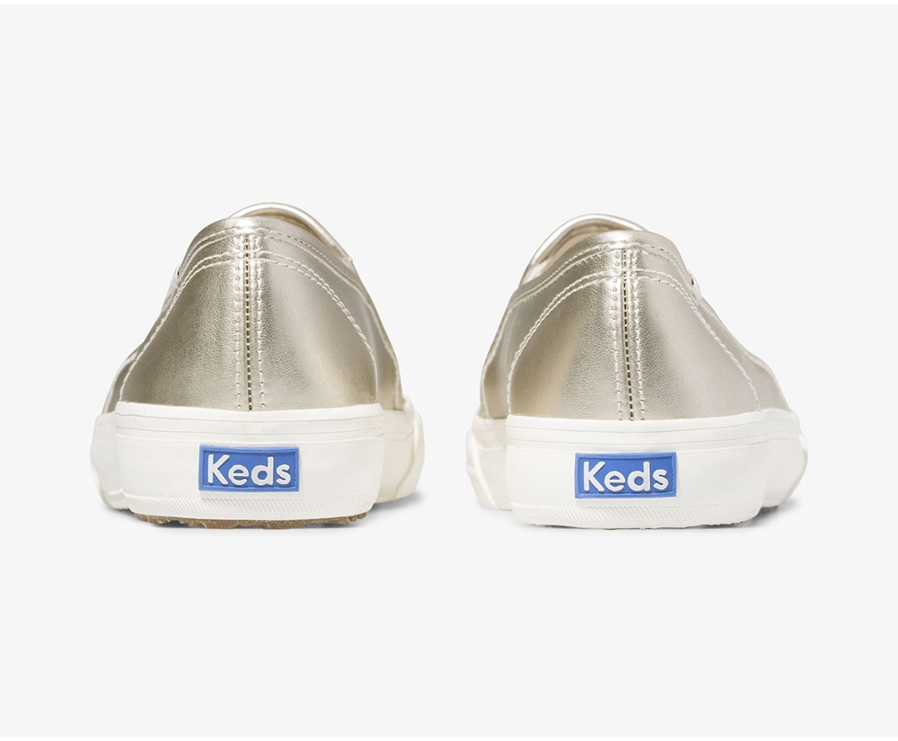 Slip Ons Keds Mujer Dorados - Double Decker Metallic - 0761-MOCNS